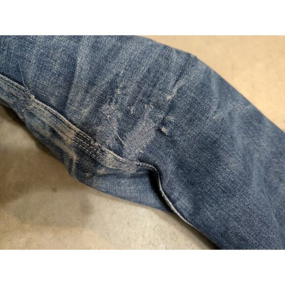 VTG 60-70 Lee Denim Jean Jacket 91B 36R Quilted Teardrop Talon Custom Honeycomb - Picture 3 of 16